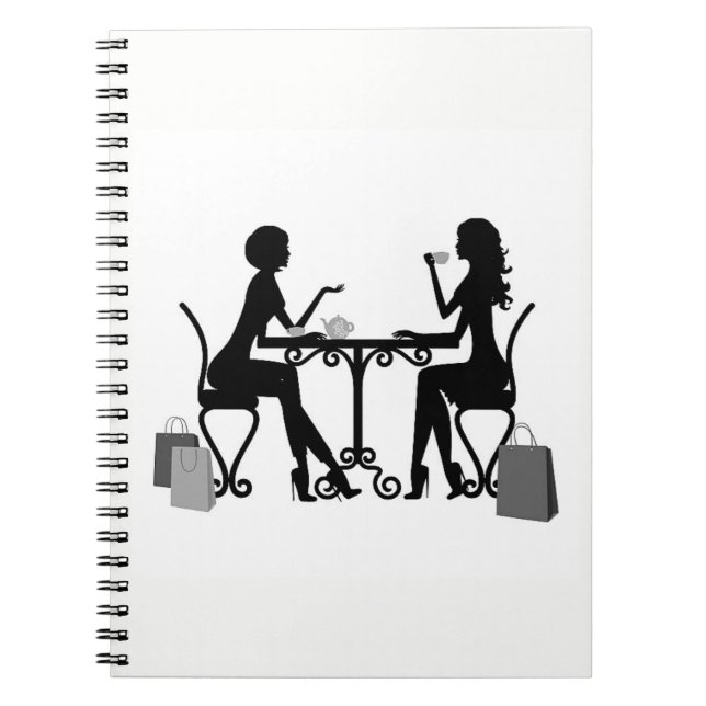 CADERNO ESPIRAL *SILHOUTE DE MULHERES NO NOTEBOOK ESPIRAL LUNCH* (Frente)