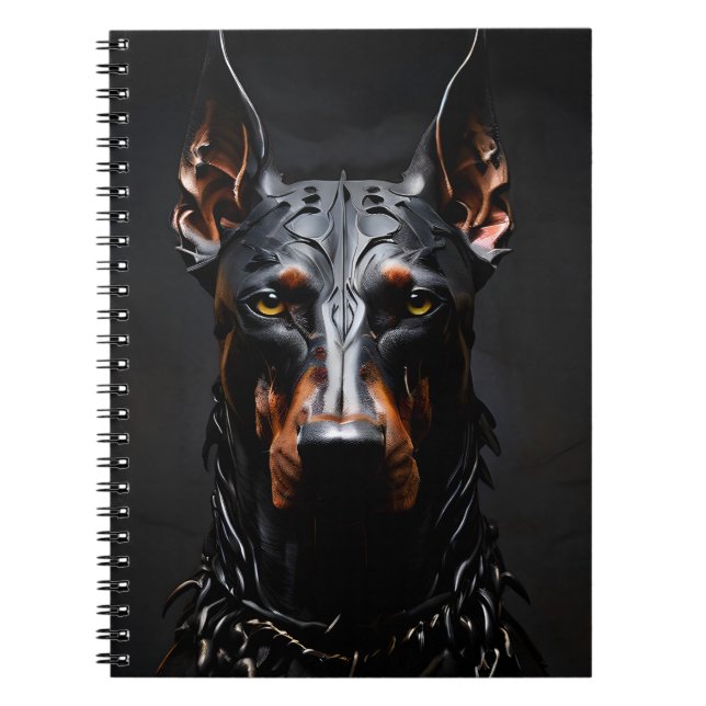 Caderno Espiral Silhueta de aço doberman (Frente)