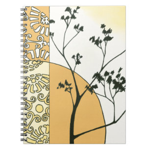 Caderno Espiral Silhueta de árvore esparsa por Megan Meagher