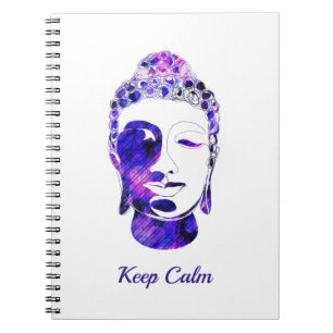 Caderno Espiral Silhueta de buda motivacional desenhada com mão ro