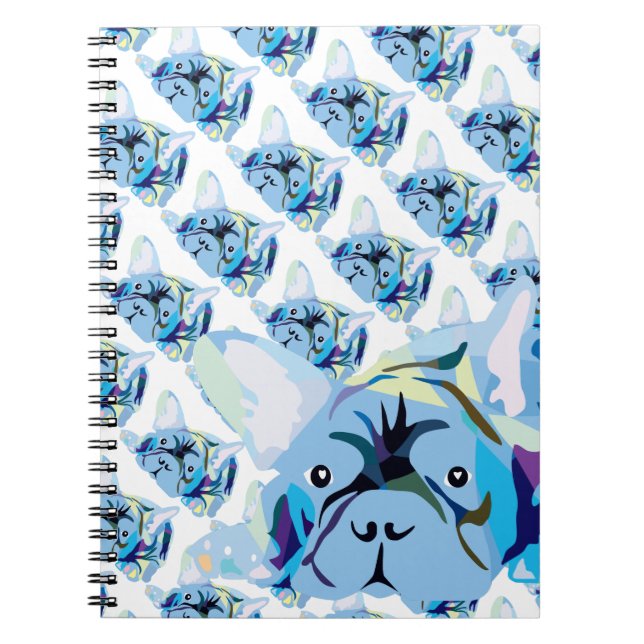 Caderno Espiral Silhueta de Bulldog Francês (Frente)