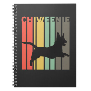 Caderno Espiral Silhueta de Chiweenie - presente bonito do cão de