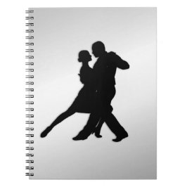 Caderno Espiral Silhueta de dançarinos de Tango 2 Prata