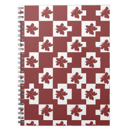 Caderno Espiral Silhueta de flores em padrão.