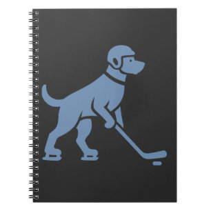 Caderno Espiral Silhueta de jogador de hóquei canino