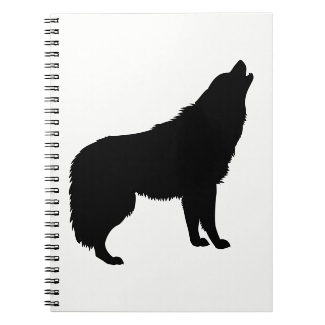 Caderno Espiral Silhueta de Lobo Uivando (Frente)