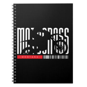 Caderno Espiral Silhueta de Motocicleta de Motocross de Montana