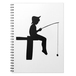 Caderno Espiral Silhueta de Rapaz Pescando