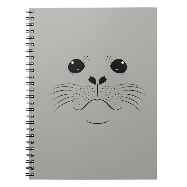 Caderno Espiral Silhueta de rosto de foca (Frente)