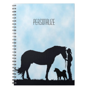Caderno Espiral Silhueta ocidental de Akita