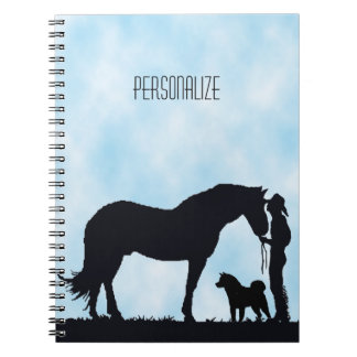 Caderno Espiral Silhueta ocidental de Akita
