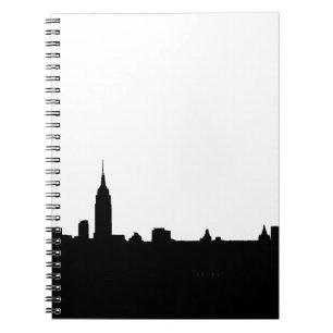 Caderno Espiral Silhueta preta & branca de New York