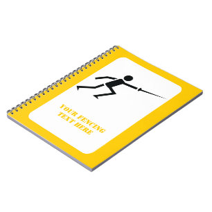 Caderno Espiral Silhueta preta esferográfica com espada personaliz