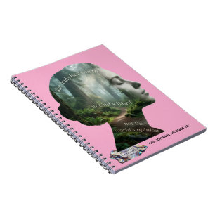 Caderno Espiral Silhueta Rosa Fofa no Design da Fé Cristã