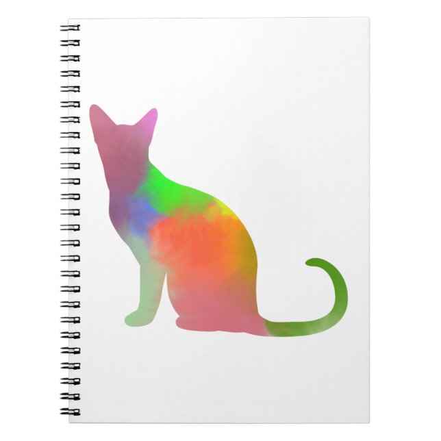 Caderno Espiral Silhuette Gato de Aquarela (Frente)