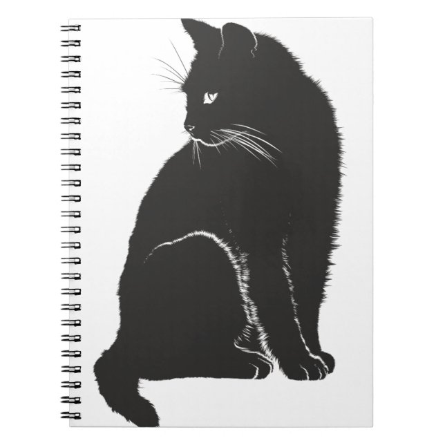 Caderno Espiral Silhute de sombra de gato (Frente)