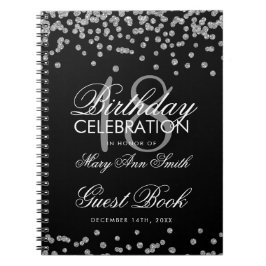 Caderno Espiral Silver 18º Aniversário Livro de Convidados Glitter