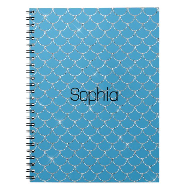 Caderno Espiral Silver Aqua Mermaid (Frente)