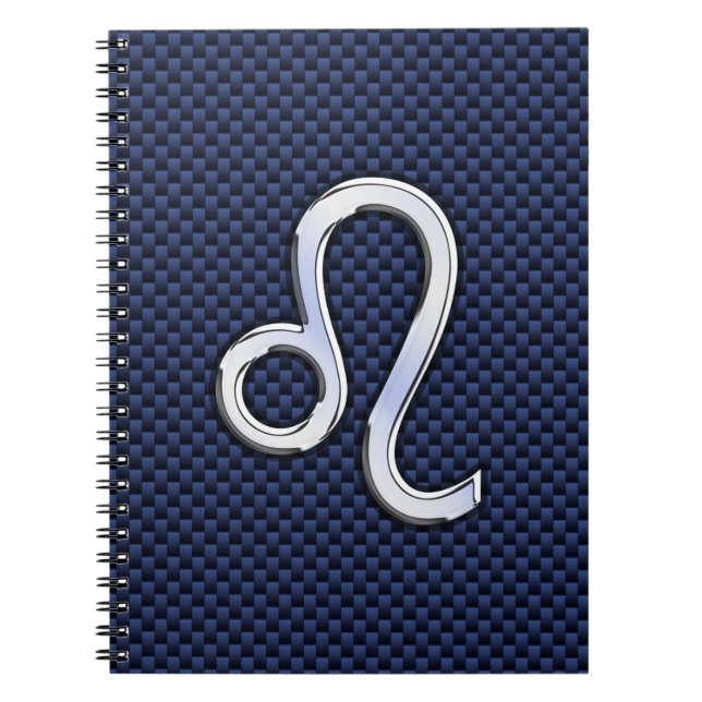 Caderno Espiral Silver Leo Zodiac Símbolo Marinho de Impressão de  (Frente)