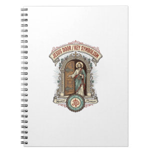 Caderno Espiral Simbolismo da Chave da Porta de Jesus Simbolismo d
