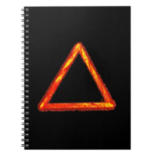 Caderno Espiral Símbolo Alquimio do Elemento de Fogo Barrado