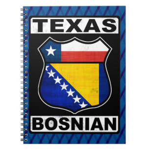 Caderno Espiral Símbolo Americano do Texas Bósnio