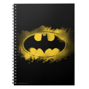 Caderno Espiral Símbolo Batman Logotipo preto e amarelo