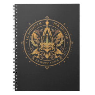 Caderno Espiral Símbolo da Fênix Dourada