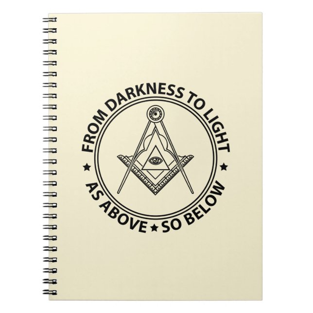 Caderno Espiral símbolo da maçonaria (Frente)