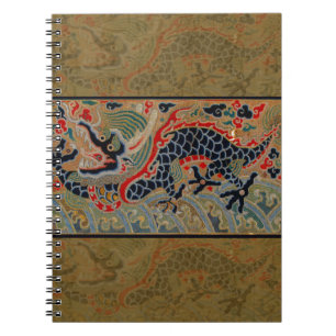 Caderno Espiral Símbolo de Dragão Chinês Antigo Asiático
