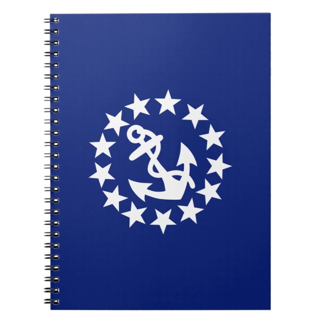 Caderno Espiral Símbolo de estrelas de âncora de sinalizador iate  (Frente)