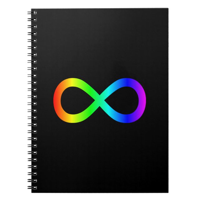 Caderno Espiral Símbolo de Infinito Arco-íris (Frente)