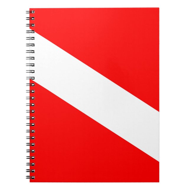 Caderno Espiral símbolo de mergulho vermelho do sinalizador dos me (Frente)