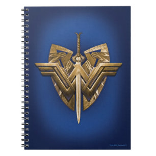Caderno Espiral Símbolo de Mulher Maravilha com Espada da Justiç