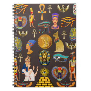 Caderno Espiral Símbolo de padrão hierárquico egípcio antigo