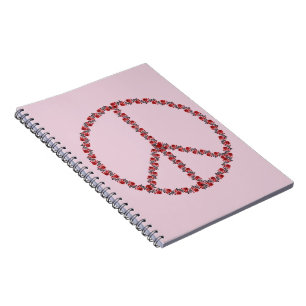 Caderno Espiral Símbolo de Paz de Rosas