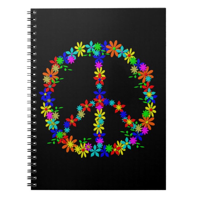 Caderno Espiral Símbolo de Paz - Energia Flor (Frente)