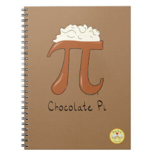 Caderno Espiral Símbolo de Pi de Chocolate Engraçado