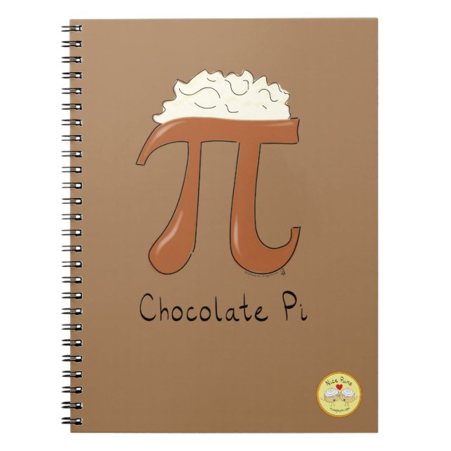 Caderno Espiral Símbolo de Pi de Chocolate Engraçado (Frente)