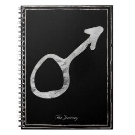 Caderno Espiral Símbolo de planeta Marte estilizado prateado marte