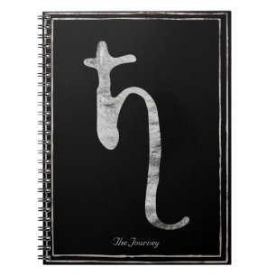 Caderno Espiral Símbolo de planeta Saturno estilizado prateado ma
