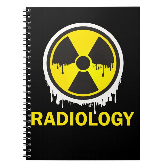 Caderno Espiral Símbolo de Radiologia de Aviso Xray Radiologista (Frente)
