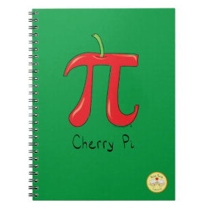 Caderno Espiral Símbolo Divertido da Cereja Pi de Matemática