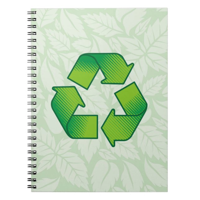 Caderno Espiral Símbolo do reciclagem (Frente)