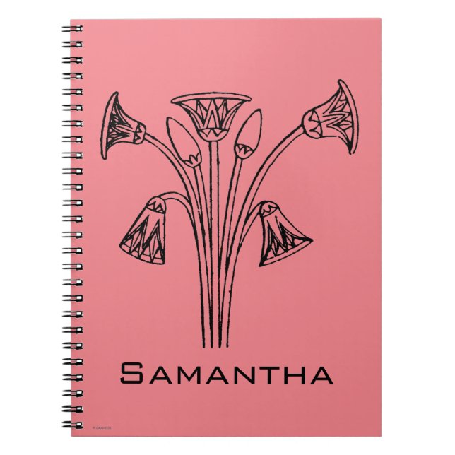 Caderno Espiral Símbolo egípcio: Lotus (Frente)