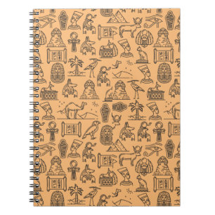 Caderno Espiral Símbolo Hieroglífico Egípcio - Fundo      
