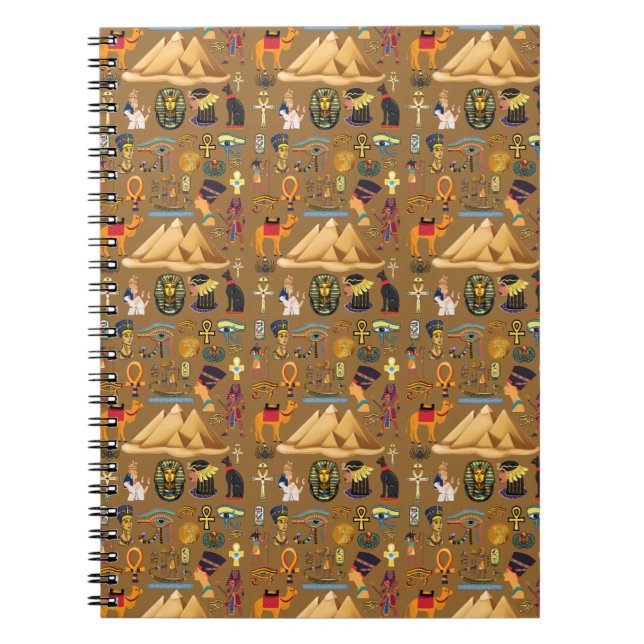 Caderno Espiral Símbolo Hieróglifo Antiquado Egípcio (Frente)