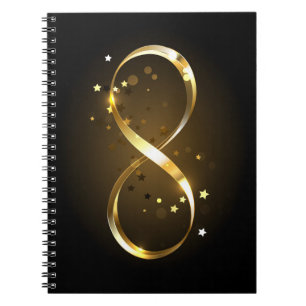 Caderno Espiral Símbolo Infinity do ouro