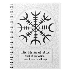 Caderno Espiral Símbolo mágico Islandês Awe - Branco