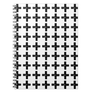 Caderno Espiral Símbolo matemático preto e branco "Plus" - Lino Cu